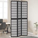 vidaXL Kamerscherm met 3 panelen massief paulowniahout zwart, Verzenden, Nieuw