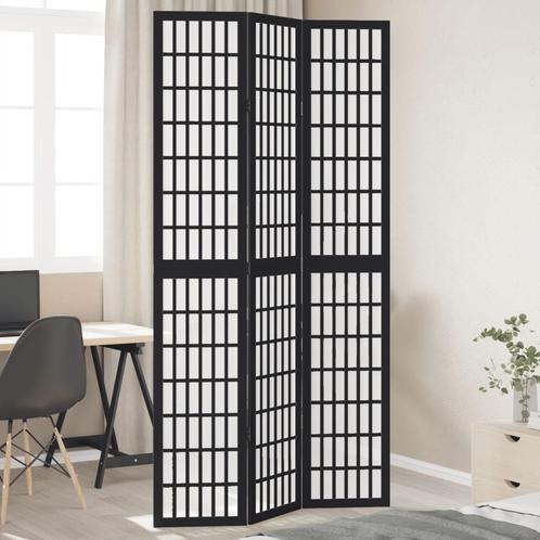 vidaXL Kamerscherm met 3 panelen massief paulowniahout zwart, Huis en Inrichting, Woonaccessoires | Overige, Nieuw, Verzenden