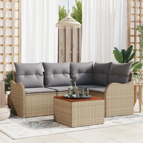 vidaXL 5-delige lounge set voor in de tuin met kussens in, Tuin en Terras, Tuinsets en Loungesets, Nieuw, Verzenden