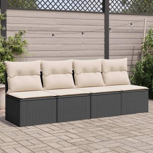 vidaXL CanapÃ© de jardin avec coussins 4 places noir, Jardin & Terrasse, Ensembles de jardin, Neuf, Envoi