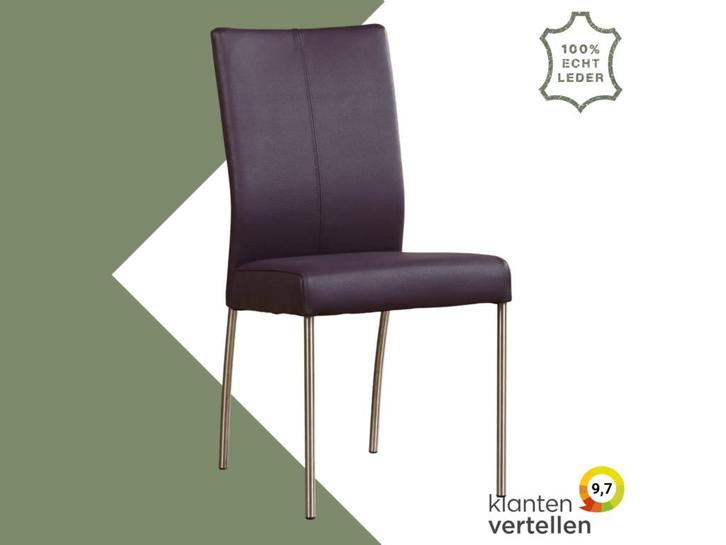 Leren eetkamerstoel Comfort - Toledo Aubergine (paars) -, Huis en Inrichting, Stoelen, Overige kleuren, Eén, Nieuw, Leer, Ophalen of Verzenden