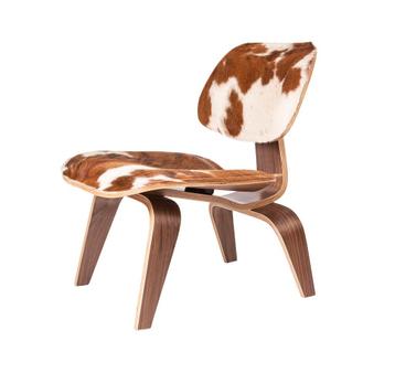 Lounge stoel LCW pony-huid Ponyhuid Bruin, houten frame in, Verzenden