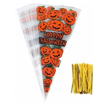 Fako Bijoux® - 100x Cellofaan Puntzakken Halloween 30x16cm -