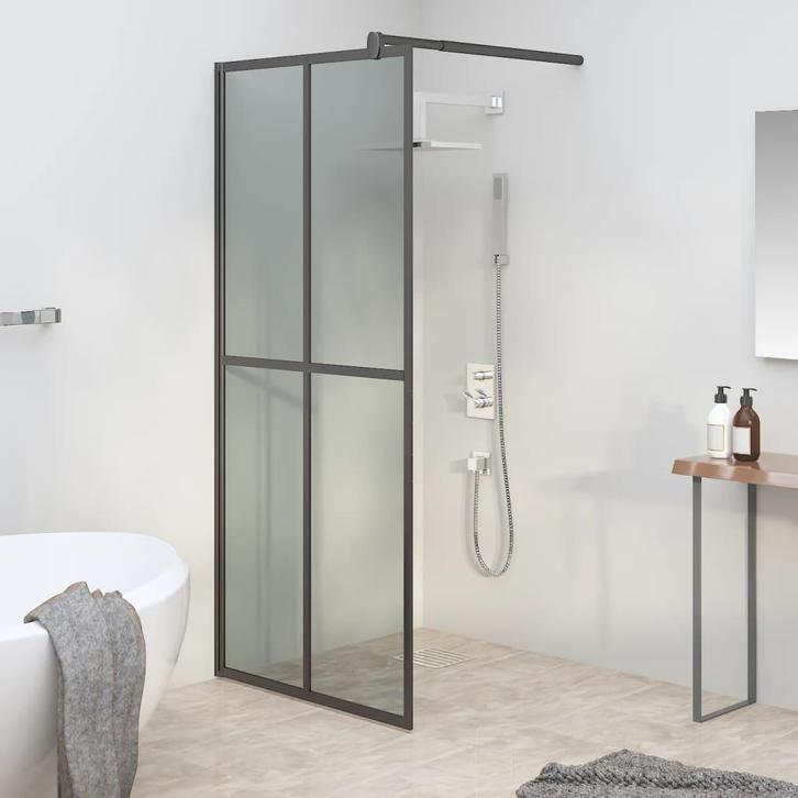 vidaXL Inloopdouchescherm 90x195 cm donker gehard glas, Doe-het-zelf en Bouw, Sanitair, Nieuw, Verzenden