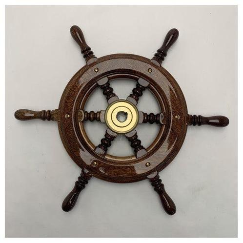 Bieden: Mahogany Wooden Boat Steering Wheel, Watersport en Boten, Bootonderdelen, Ophalen of Verzenden