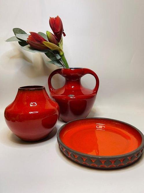 Bückeburg, Marei Keramik Set of 3: W.Germany Vases &, Antiquités & Art, Antiquités | Verre & Cristal