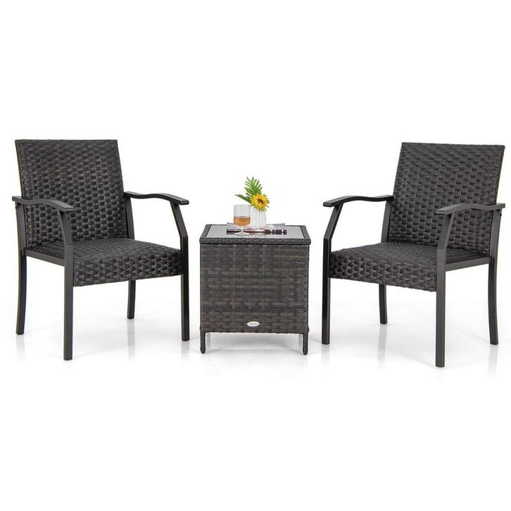 2eChoix | Coast 3-Piece Wicker Patio Set - 2 Chaises, Huis en Inrichting, Tafels | Salontafels, Ophalen of Verzenden