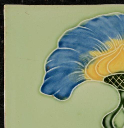 Jugendstil Tegel - bloem - Georg Schmider, Zell am, Antiek en Kunst, Antiek | Glaswerk en Kristal