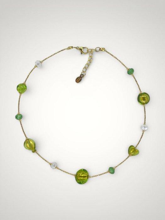 24 karaat - vetro di Murano, Geel goud - Halsketting - Glas, Antiquités & Art, Antiquités | Verre & Cristal