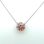 Halsketting - 14 karaat Witgoud - 4.02ct. tw. Roze Diamant, Nieuw