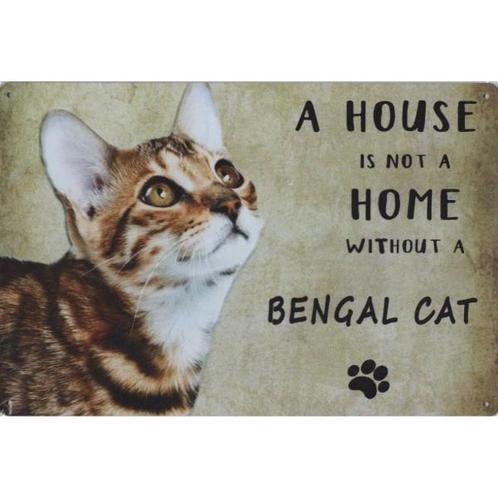 Wandbord Katten - A House Is Not A Home Without A Bengal Cat, Animaux & Accessoires, Accessoires pour chats