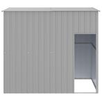 Hondenhok met dak 214x153x181 cm gegalvaniseerd staal grijs, Verzenden, Nieuw