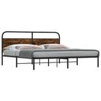vidaXL Bedframe zonder matras metaal gerookt eikenkleurig, Huis en Inrichting, Verzenden, Nieuw