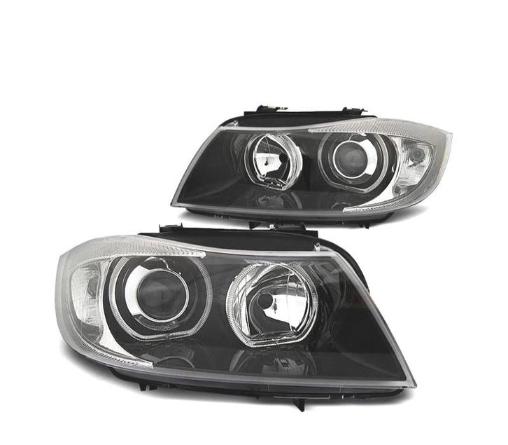 PHARES BMW E90 E91 05-08 ANGEL EYES LED CCFL FOND NOIR, Auto-onderdelen, Verlichting, Verzenden