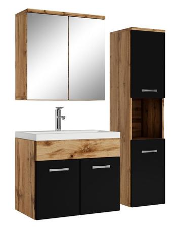 Badkamermeubel Set Montreal 60 cm Eiken Zwart Mat Badmeubel beschikbaar voor biedingen