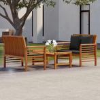 vidaXL 3-delige Loungeset met kussens massief acaciahout, Tuin en Terras, Verzenden, Nieuw, Loungeset