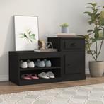 vidaXL Schoenenkast 100x42x60 cm bewerkt hout zwart, Huis en Inrichting, Kasten | Schoenenkasten, Verzenden, Nieuw