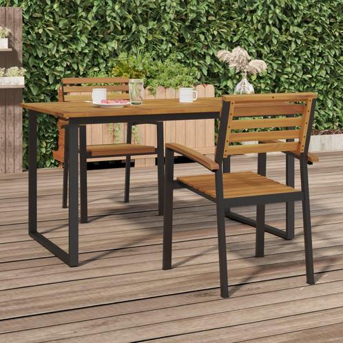 vidaXL Tuinstoelen 2 st stapelbaar massief acaciahout en, Tuin en Terras, Tuinstoelen, Nieuw, Verzenden