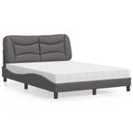 vidaXL Bed met matras kunstleer grijs 120x200 cm, Huis en Inrichting, Slaapkamer | Bedden, Verzenden, Nieuw