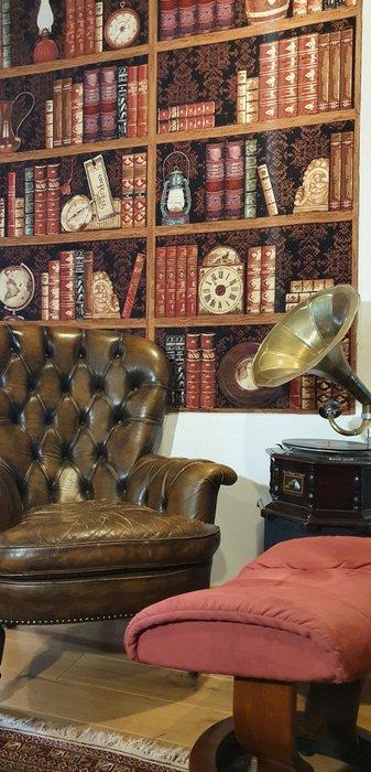 Exclusieve Wandtapijt Retro Boekenkast - 190x140cm -, Antiek en Kunst, Curiosa en Brocante