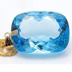Ketting met hanger - 18 karaat Geel goud Topaas, Handtassen en Accessoires