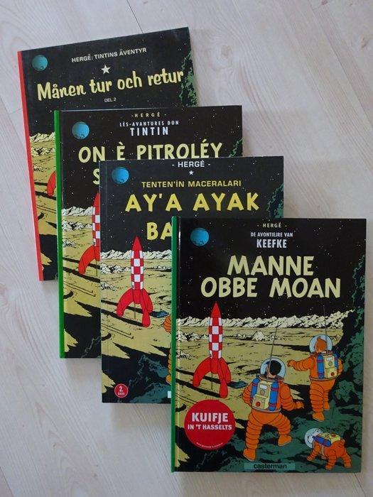 Tintin - 4 Mannen op de Maan in het Hasselts, Turks, Zweeds, Boeken, Stripverhalen