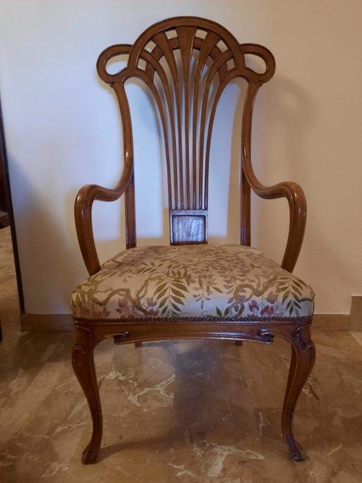 in style of Eugène gaillard - Fauteuil - Mahonie, Antiek en Kunst, Kunst | Designobjecten
