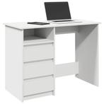 vidaXL Bureau 102x50x75 cm bewerkt hout wit, Huis en Inrichting, Verzenden, Nieuw