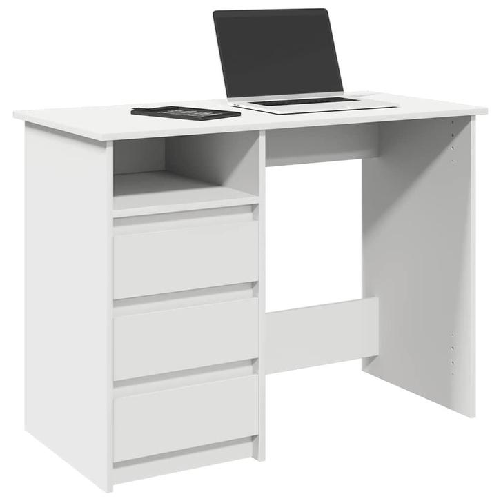 vidaXL Bureau 102x50x75 cm bewerkt hout wit, Huis en Inrichting, Bureaus, Nieuw, Verzenden