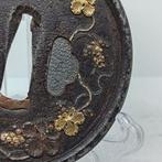 Tsuba goud en zilver decoratie - IJzer (gesmeed) - Japan -