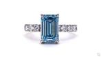 Ring Platina - 4.03ct. tw. Blauw Diamant (Fancy gekleurde,, Nieuw