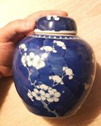 Gemberpot - Oude porselein, groot blauw-wit bord, merk