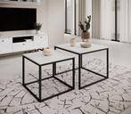 Meubella | salontafel wit set van 2 marmer, Huis en Inrichting, 50 tot 100 cm, Nieuw, 50 tot 75 cm, Verzenden