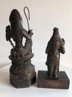 Paar beeldjes van de goden Shiva en Meenakshi. - Hout -, Antiek en Kunst