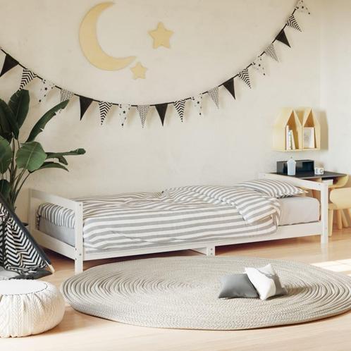 vidaXL Kinderbedframe 80x200 cm massief grenenhout wit, Kinderen en Baby's, Kinderkamer | Bedden, Nieuw, Verzenden