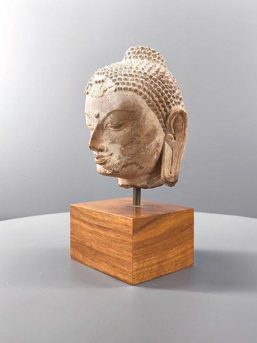 Heidense periode Een zeldzaam zandstenen hoofd van Boeddha -, Verzamelen, Mineralen en Fossielen