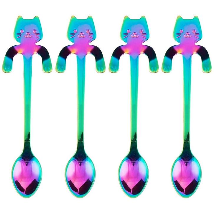 Fako Bijoux - Theelepel / Koffielepel Hangende Kat -, Huis en Inrichting, Keuken | Bestek, Verzenden