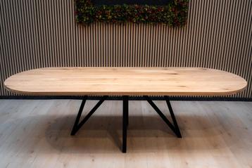 Tafel plat ovaal eikenhout - Flower poot - Pura Natura beschikbaar voor biedingen