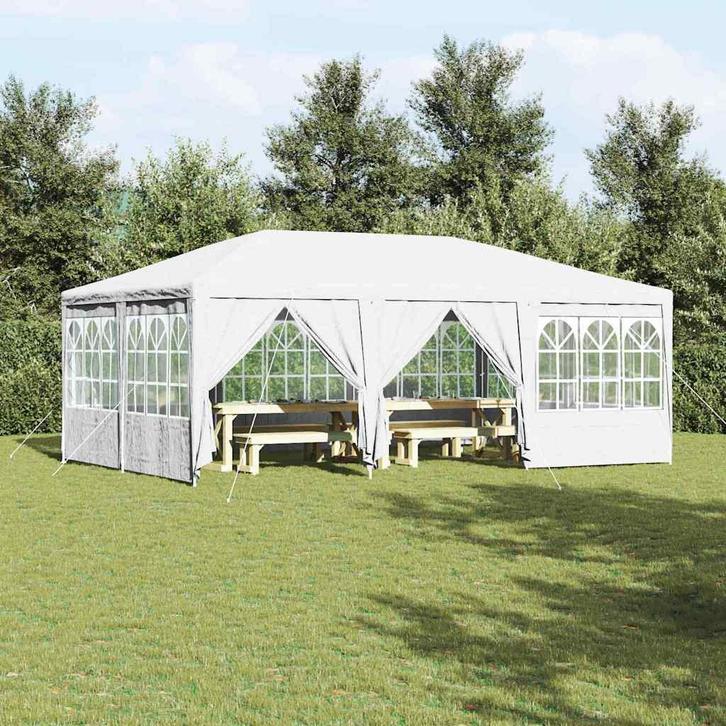 vidaXL Partytent Wit 600 x 400 x 266 cm Polyester en Staal, Tuin en Terras, Partytenten, Nieuw, Verzenden