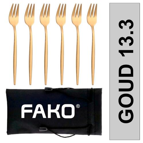Fako Bijoux® - Gebaksvork / Dessertvork Smal - 13cm - Goud -, Maison & Meubles, Cuisine | Couverts, Envoi