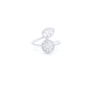 Ring - 18 karaat Witgoud -  0.56ct. tw. Diamant (Natuurlijk), Handtassen en Accessoires, Ringen, Nieuw