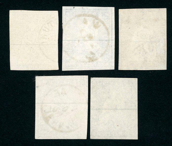 Zwitserland 1854 - Bundespost - Lot mit gestempelten 5 Rp,, Postzegels en Munten, Postzegels | Europa | België