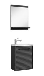 Toiletmeubel Etna 40 x 22 cm zwart fonteinmeubel met spiegel, Huis en Inrichting, Badkamer | Badkamermeubels, Verzenden, Nieuw