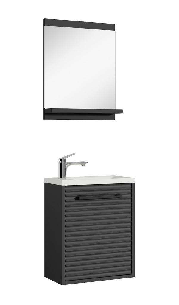 Toiletmeubel Etna 40 x 22 cm zwart fonteinmeubel met spiegel, Huis en Inrichting, Badkamer | Badkamermeubels, Nieuw, Verzenden