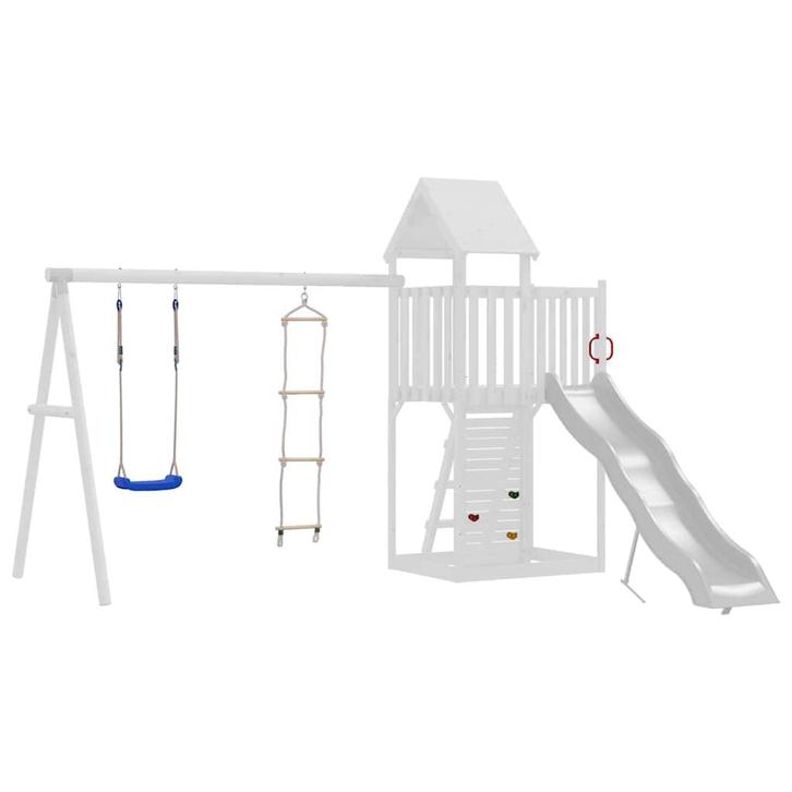 vidaXL Schommelzitje met touwladder en klimstenen PE blauw, Kinderen en Baby's, Speelgoed | Buiten | Speeltoestellen, Nieuw, Verzenden