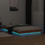vidaXL Bedframe met LED massief grenenhout wasbruin 140x200, Huis en Inrichting, Slaapkamer | Bedden, Verzenden, Nieuw