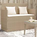 vidaXL Tuinbank met kussens poly rattan beige, Tuin en Terras, Verzenden, Nieuw
