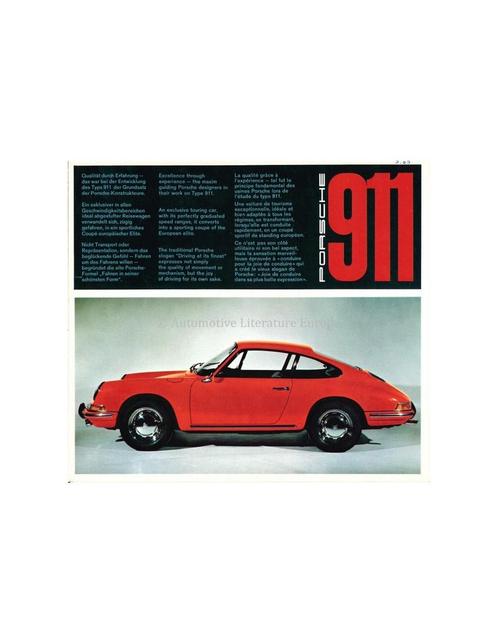 1965 PORSCHE 911 BROCHURE, Livres, Autos | Brochures & Magazines