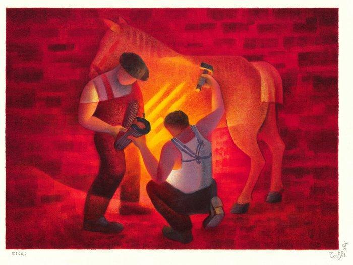 Louis Toffoli (1907-1999) - Le maréchal-ferrant,, Antiek en Kunst, Antiek | Overige Antiek