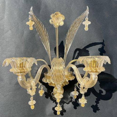 Wandlamp - Muranoglas - Een muurlamp van Murano met twee, Antiek en Kunst, Curiosa en Brocante